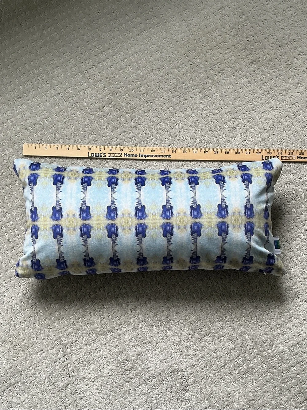 Blue and purple abstract guitar Patterned Lumbar Pillow